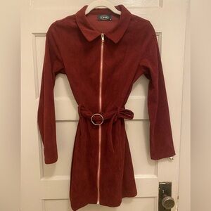 Cider maroon medium corduroy zip up dress. Super comfortable and stylish!